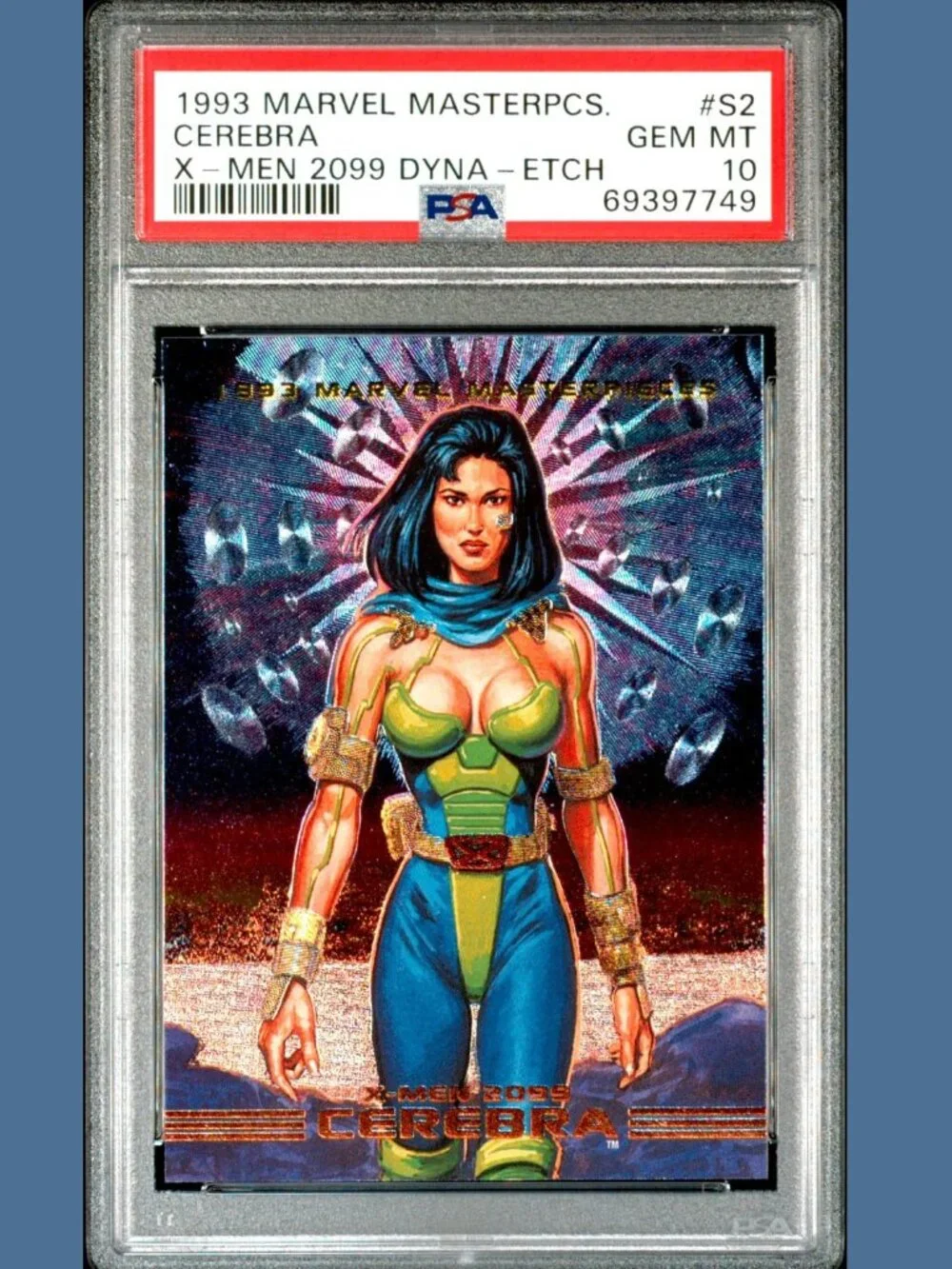 1993 Marvel Masterpieces 2099 DYNA-ETCH FOIL #S2 CEREBRA PSA 10 GEM MINT